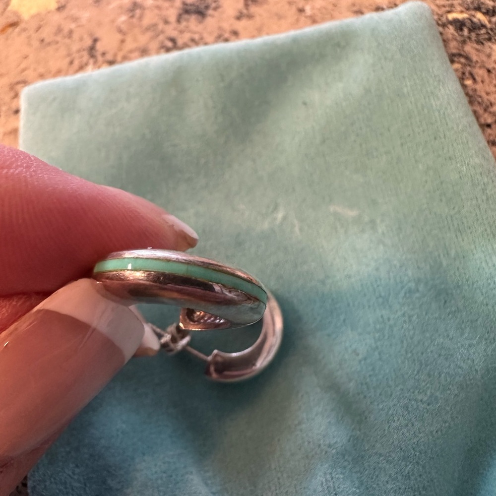 Sterling silver and turquoise hoop earrings - these are beautiful - Picture 5 of 5